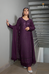 Linen 3PC Embroidered Shirt with Chiffon Embroidered Dupatta-268